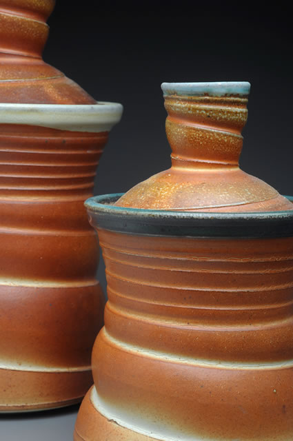 New Work :: Jars with Lids close up  :: Tom White Pottery